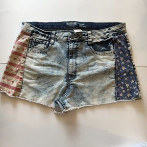 MOSSIMO  Flag Stars & Stripes  High Rise Sexy Shorts